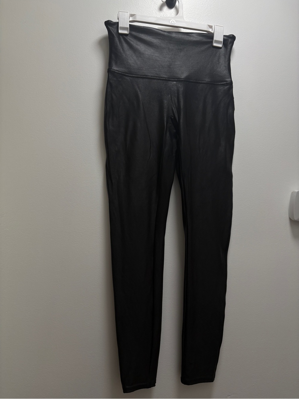 SPANX Black Faux Leather High-Rise Leggings XL Dark Romance Academia Whimsigoth